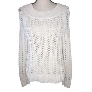 J. Crew Beach Pointelle Natural Open Knit Sweater